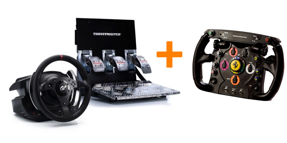Playseater Rennlenkrad T500 RS GT + Ferrari F1 Add-On 